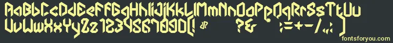 DipanegaraDhf Font – Yellow Fonts on Black Background
