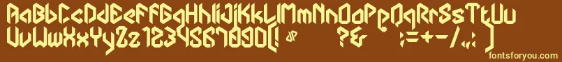 DipanegaraDhf Font – Yellow Fonts on Brown Background