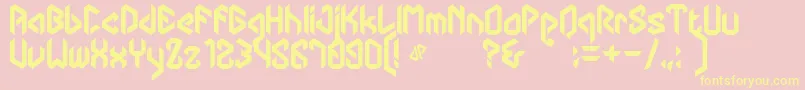DipanegaraDhf Font – Yellow Fonts on Pink Background