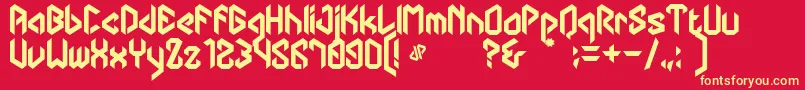 DipanegaraDhf Font – Yellow Fonts on Red Background