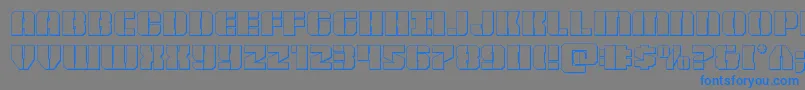 Warpthruster3D-Schriftart – Blaue Schriften auf grauem Hintergrund