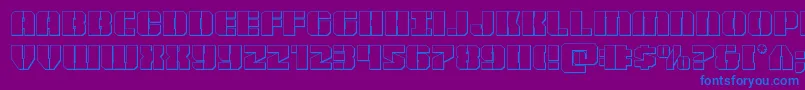 フォントWarpthruster3D – 紫色の背景に青い文字