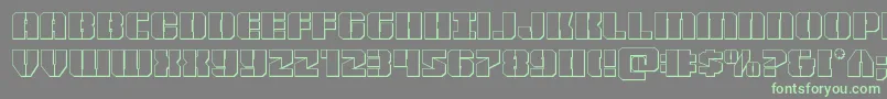 フォントWarpthruster3D – 灰色の背景に緑のフォント