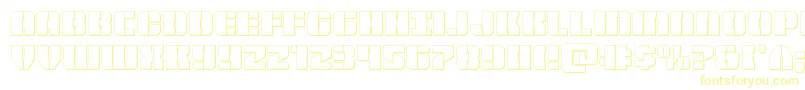Warpthruster3D-fontti – keltaiset fontit valkoisella taustalla