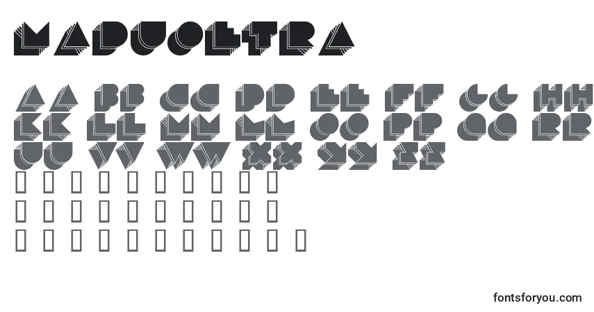 A fonte MaduoEtra – alfabeto, números, caracteres especiais