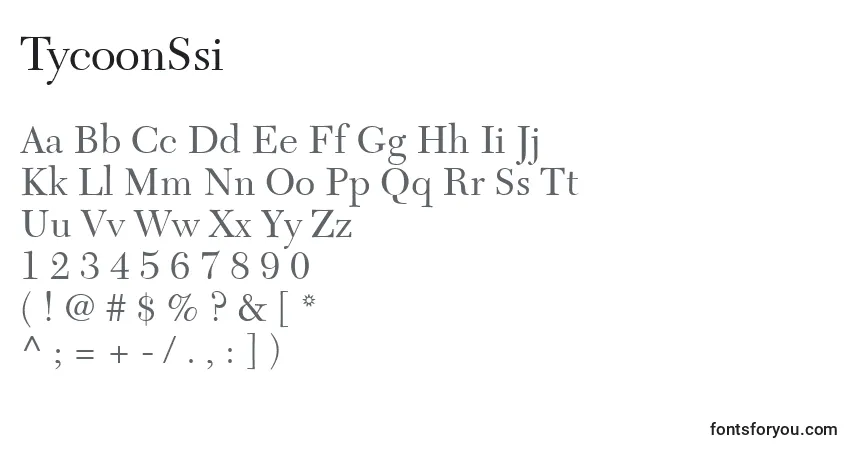 Czcionka TycoonSsi – alfabet, cyfry, specjalne znaki