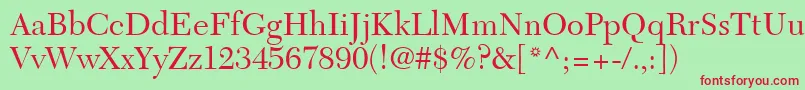 TycoonSsi-Schriftart – Rote Schriften auf grünem Hintergrund