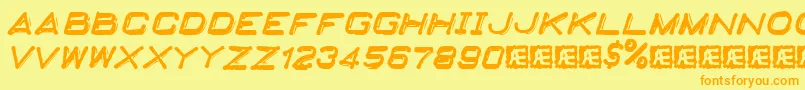 Embosst2 Font – Orange Fonts on Yellow Background