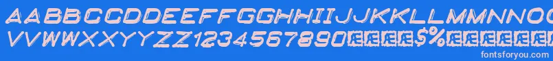 Embosst2 Font – Pink Fonts on Blue Background