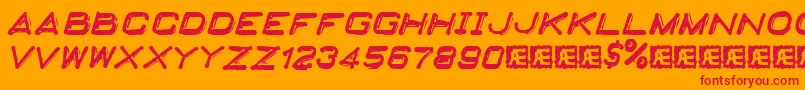 Embosst2 Font – Red Fonts on Orange Background