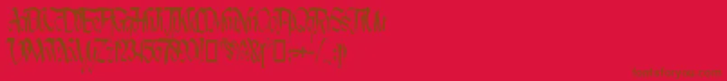 LotharusWideTop Font – Brown Fonts on Red Background