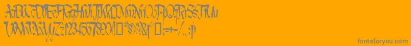 LotharusWideTop-Schriftart – Graue Schriften auf orangefarbenem Hintergrund