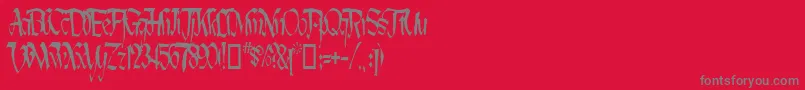 LotharusWideTop Font – Gray Fonts on Red Background