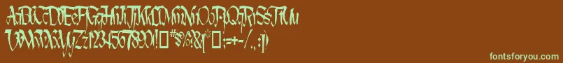 LotharusWideTop Font – Green Fonts on Brown Background