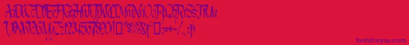 LotharusWideTop Font – Purple Fonts on Red Background