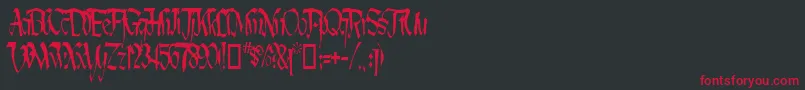 LotharusWideTop Font – Red Fonts on Black Background