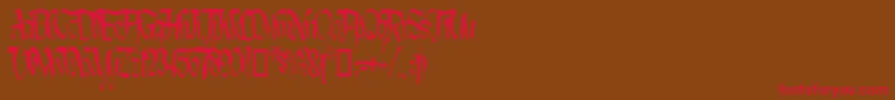 LotharusWideTop Font – Red Fonts on Brown Background
