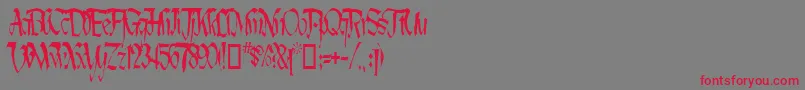 LotharusWideTop Font – Red Fonts on Gray Background