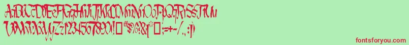 LotharusWideTop Font – Red Fonts on Green Background
