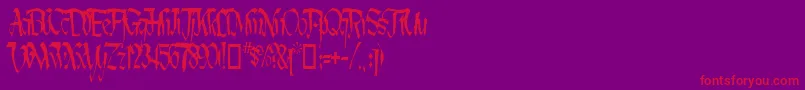 LotharusWideTop-Schriftart – Rote Schriften auf violettem Hintergrund