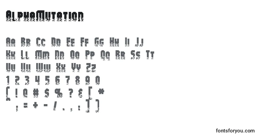 A fonte AlphaMutation – alfabeto, números, caracteres especiais