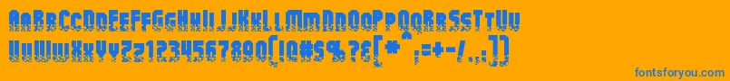AlphaMutation-Schriftart – Blaue Schriften auf orangefarbenem Hintergrund