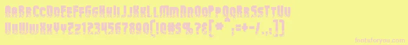 Fonte AlphaMutation – fontes rosa em um fundo amarelo