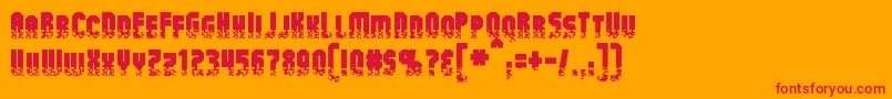 フォントAlphaMutation – オレンジの背景に赤い文字