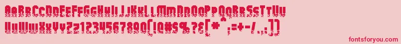 フォントAlphaMutation – ピンクの背景に赤い文字