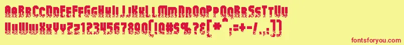 AlphaMutation Font – Red Fonts on Yellow Background