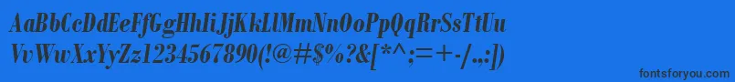 BodoniMtCondensedРџРѕР»СѓР¶РёСЂРЅС‹Р№РљСѓСЂСЃРёРІ Font – Black Fonts on Blue Background