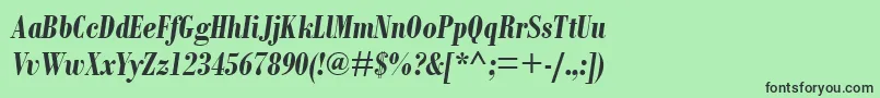 フォントBodoniMtCondensedРџРѕР»СѓР¶РёСЂРЅС‹Р№РљСѓСЂСЃРёРІ – 緑の背景に黒い文字