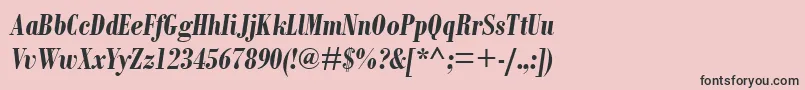 BodoniMtCondensedРџРѕР»СѓР¶РёСЂРЅС‹Р№РљСѓСЂСЃРёРІ Font – Black Fonts on Pink Background