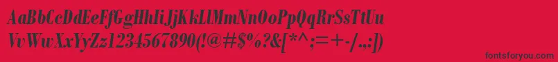 BodoniMtCondensedРџРѕР»СѓР¶РёСЂРЅС‹Р№РљСѓСЂСЃРёРІ Font – Black Fonts on Red Background