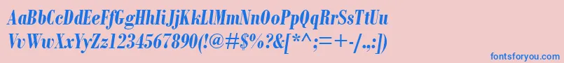 BodoniMtCondensedРџРѕР»СѓР¶РёСЂРЅС‹Р№РљСѓСЂСЃРёРІ Font – Blue Fonts on Pink Background