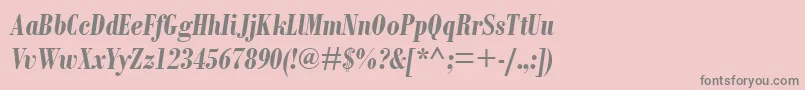 BodoniMtCondensedРџРѕР»СѓР¶РёСЂРЅС‹Р№РљСѓСЂСЃРёРІ Font – Gray Fonts on Pink Background