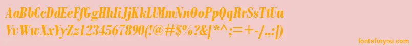 More about BodoniMtCondensedПолужирныйКурсив Font BodoniMtCondensedПолужирныйКурсив Font – Orange Fonts on Pink Background