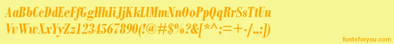 BodoniMtCondensedРџРѕР»СѓР¶РёСЂРЅС‹Р№РљСѓСЂСЃРёРІ Font – Orange Fonts on Yellow Background
