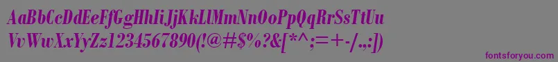 BodoniMtCondensedРџРѕР»СѓР¶РёСЂРЅС‹Р№РљСѓСЂСЃРёРІ Font – Purple Fonts on Gray Background