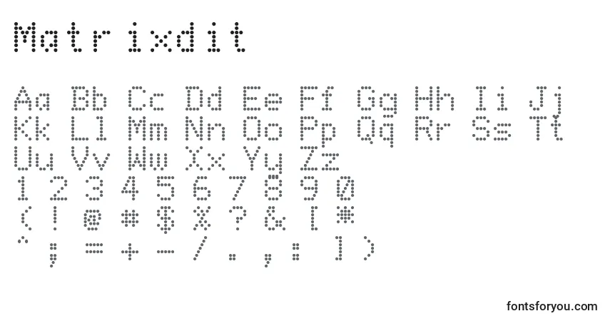 Schriftart Matrixdit – Alphabet, Zahlen, spezielle Symbole