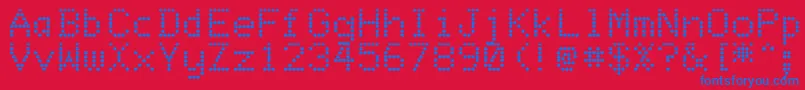 Matrixdit-Schriftart – Blaue Schriften auf rotem Hintergrund
