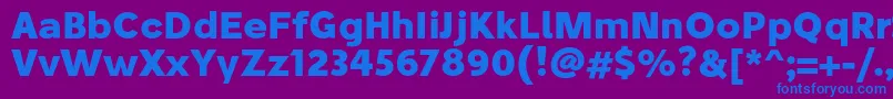 フォントStiluBold – 紫色の背景に青い文字