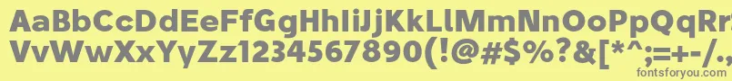 フォントStiluBold – 黄色の背景に灰色の文字