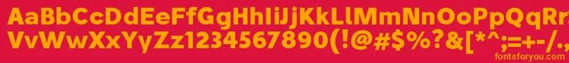 フォントStiluBold – 赤い背景にオレンジの文字