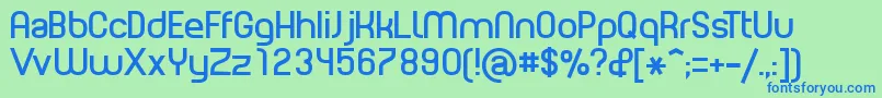 PlanetEstyle-Schriftart – Blaue Schriften auf grünem Hintergrund