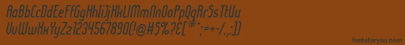 フォントLadyici – 黒い文字が茶色の背景にあります