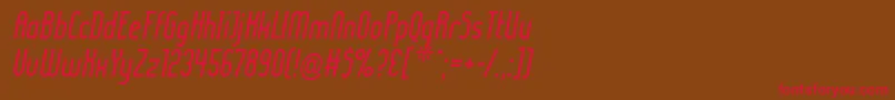 Ladyici Font – Red Fonts on Brown Background