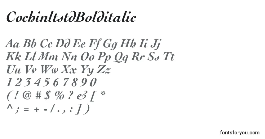 Шрифт CochinltstdBolditalic – алфавит, цифры, специальные символы