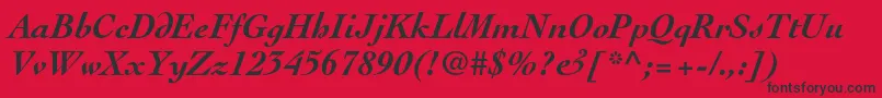 フォントCochinltstdBolditalic – 赤い背景に黒い文字
