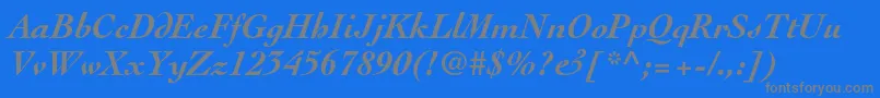 CochinltstdBolditalic Font – Gray Fonts on Blue Background